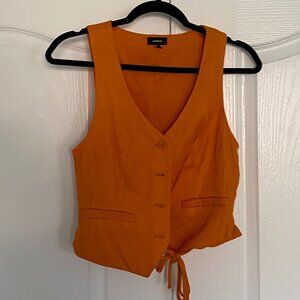 Express Orange Button-Down vest